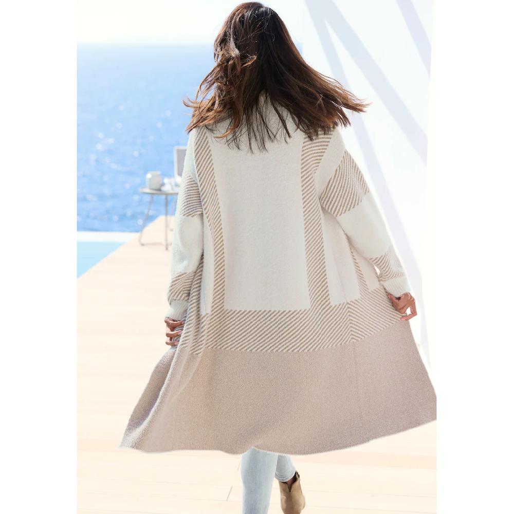 LASCANA Longstrickjacke Aus Flauschigem Strick Cardigan Mit Langen Ärmeln