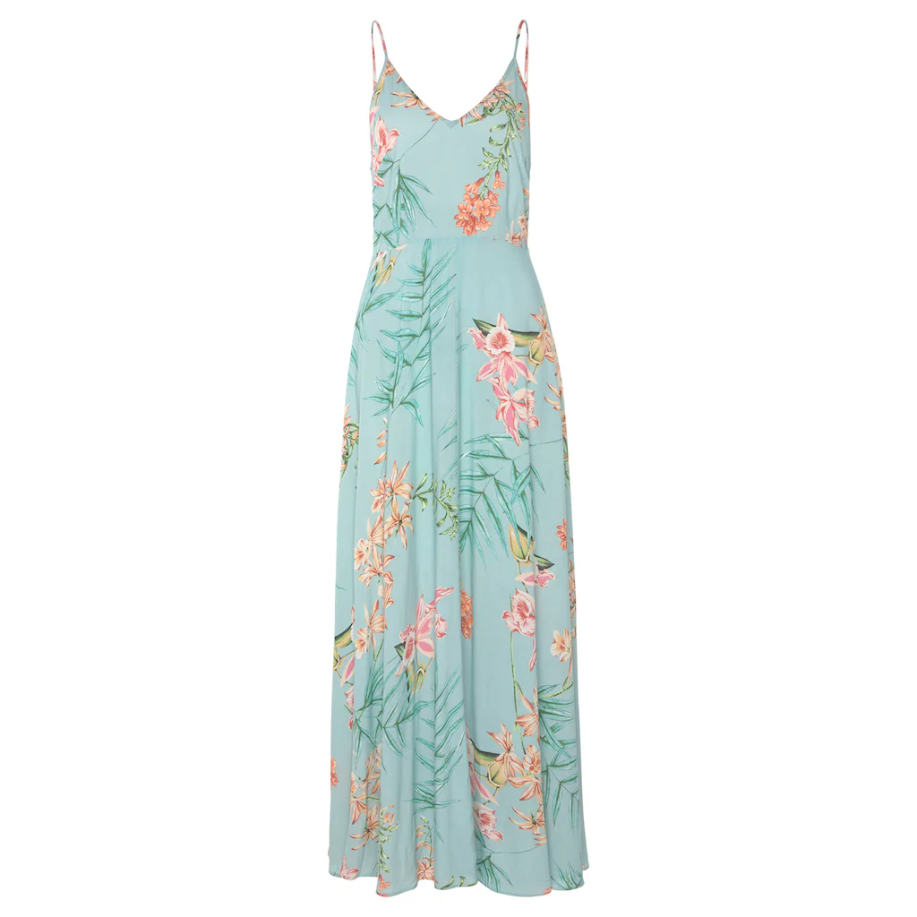 LASCANA Maxikleid Aus Gewebter Viskose Cut-Out Am Rücken Sommerkleid