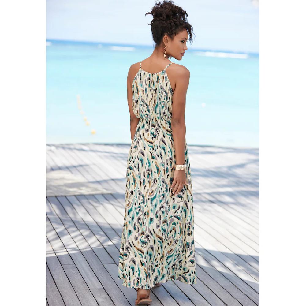 LASCANA Maxikleid Aus Gewebter Viskose Leichtes Sommerkleid Mit Alloverdruck