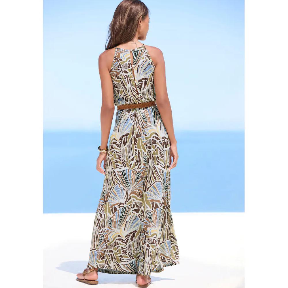 LASCANA Maxikleid Leichtes Sommerkleid Mit Alloverprint Fließendes Strandkleid