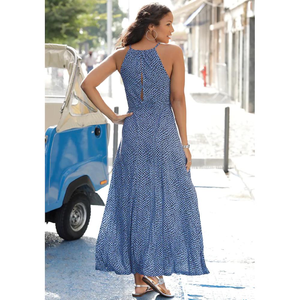 LASCANA Maxikleid Mit Alloverdruck Luftiges Sommerkleid Strandkleid