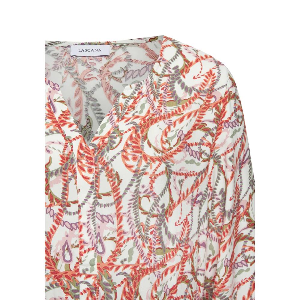 LASCANA Maxikleid Mit Alloverprint Und Volants Langärmlig Druckkleid Casual-chic