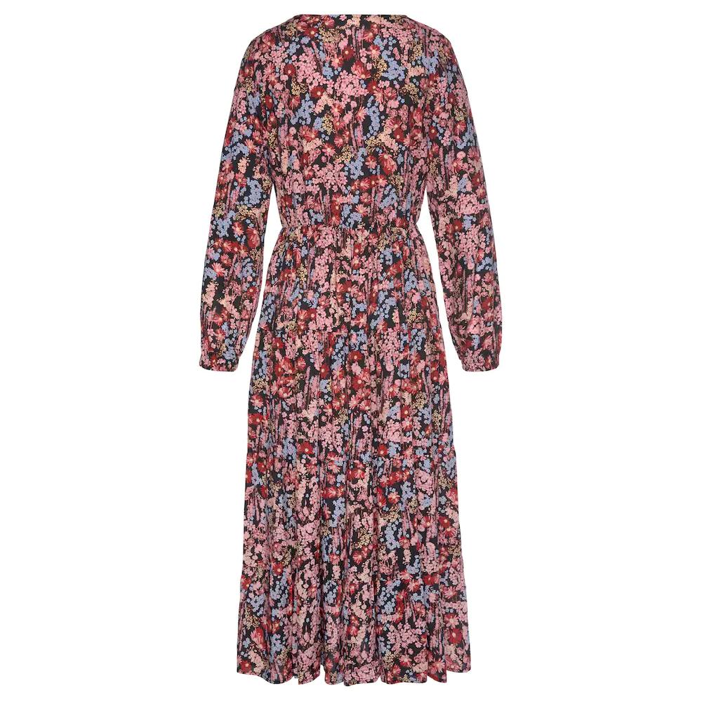 LASCANA Maxikleid Mit Blümchenprint Und V-Ausschnitt Sommerkleid