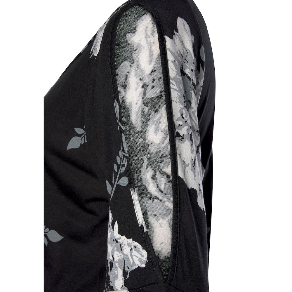 LASCANA Maxikleid Mit Blumenprint Und Schulter-Cut-Outs Sommerkleid Mit Schlitz