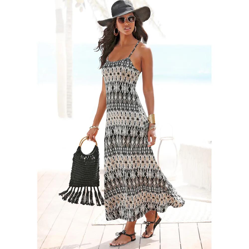 LASCANA Maxikleid mit Ethnodruck Sommerkleid Strandkleid
