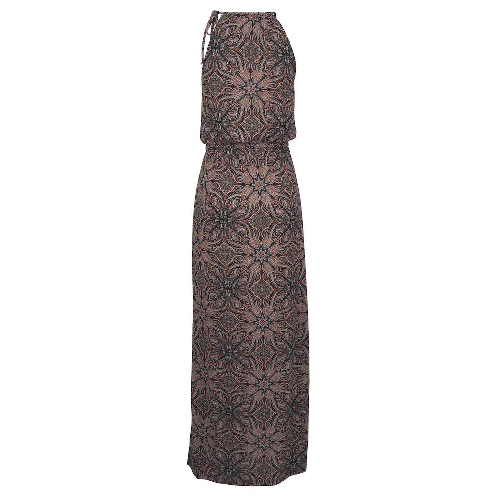 LASCANA Maxikleid Mit Modischem Ausschnitt Im Alloverdruck Sommerkleid Strandkleid