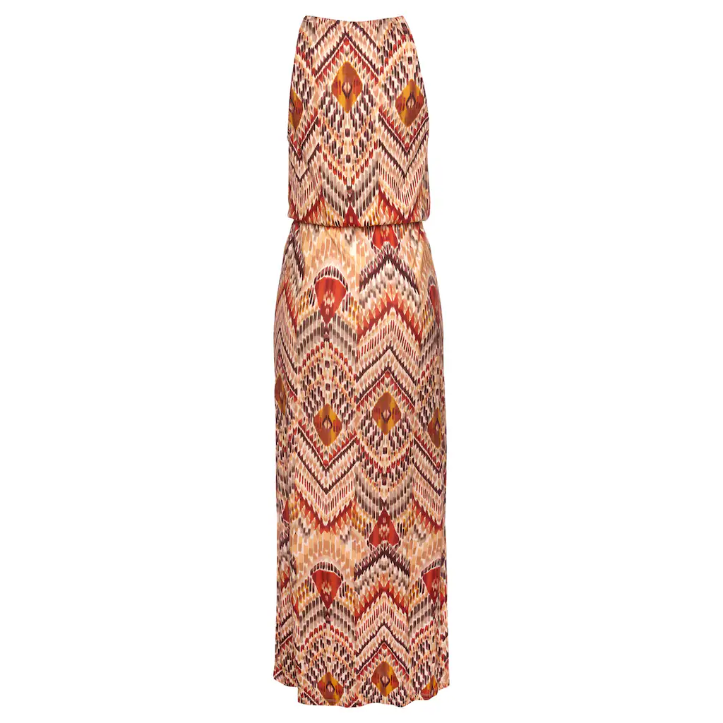 LASCANA Maxikleid Mit Modischem Ausschnitt Im Ethnoprint Sommerkleid Strandkleid