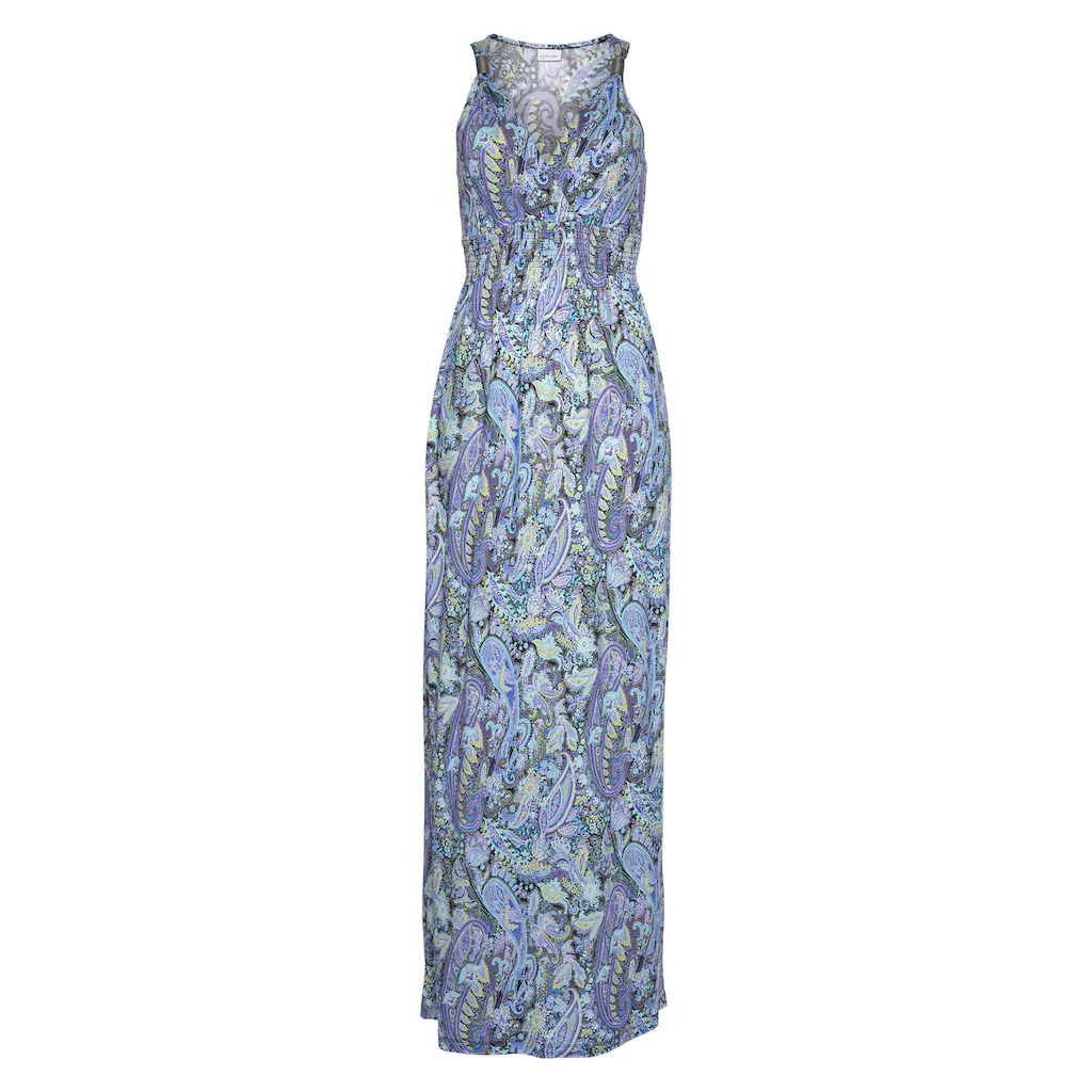 LASCANA Maxikleid Mit Paisleydruck Und Verstellbarem Ausschnitt Sommerkleid