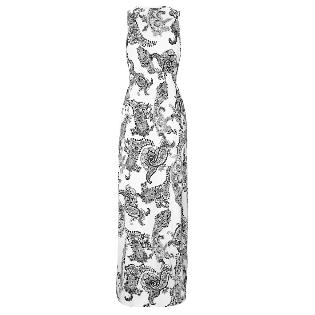 LASCANA Maxikleid Mit Verstellbarem Ausschnitt Im Alloverdruck Sommerkleid Strandkleid