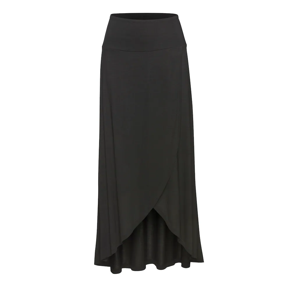 LASCANA Maxirock Mit Elastischem Bund Aus Viskosejersey Wickeloptik Mit Schlitz