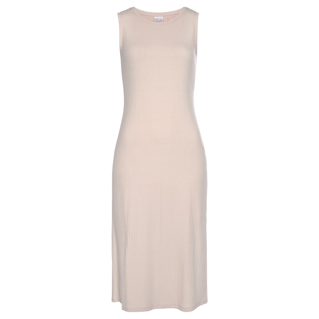 LASCANA Midikleid Aus Rippware Figurbetont Sommerkleid Basic