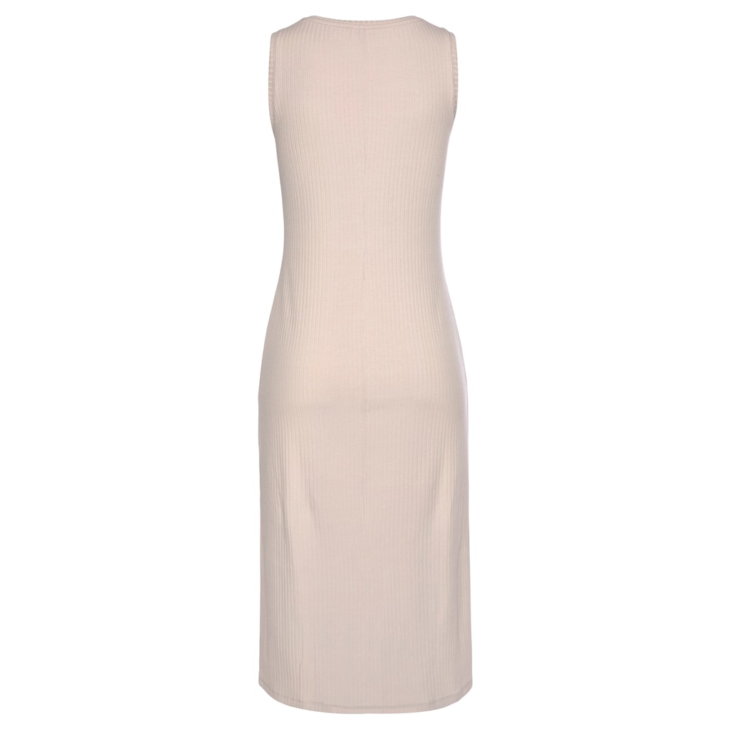 LASCANA Midikleid Aus Rippware Figurbetont Sommerkleid Basic