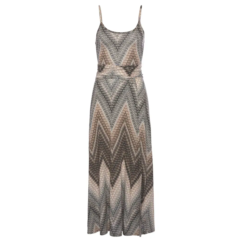 LASCANA Midikleid Mit Raffung In Der Taille Und Schlitz Sommerkleid Strandkleid