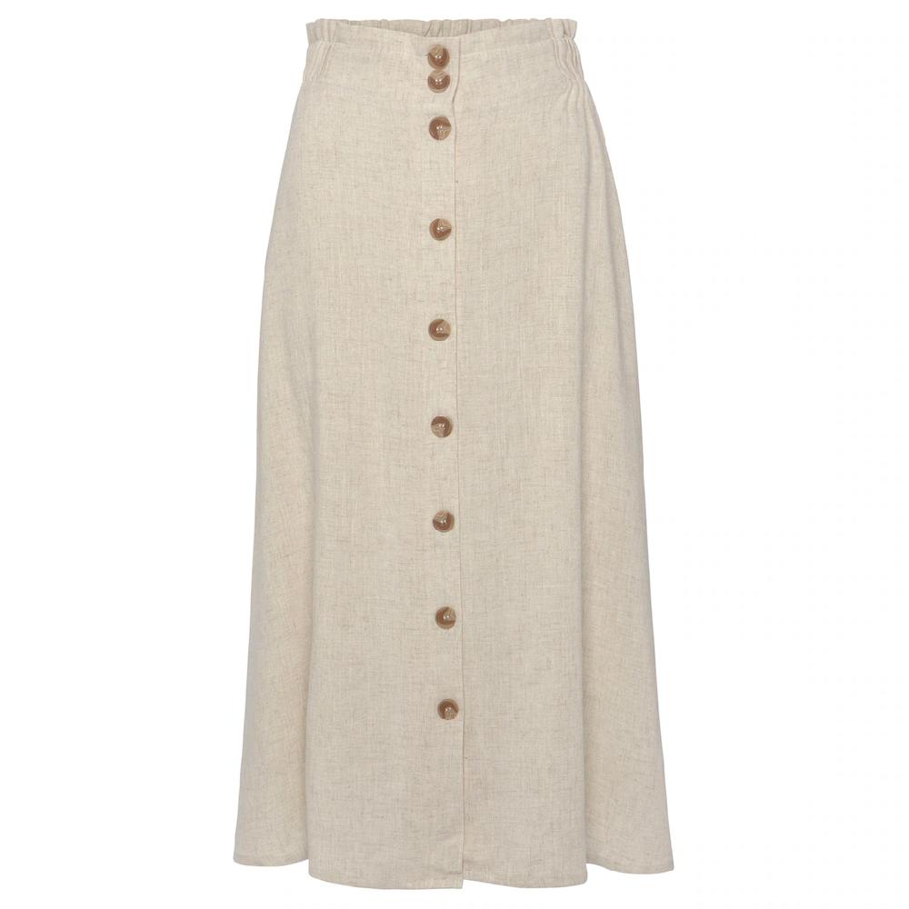 LASCANA Midirock Mit Knopfleiste Leinenrock Sommerrock
