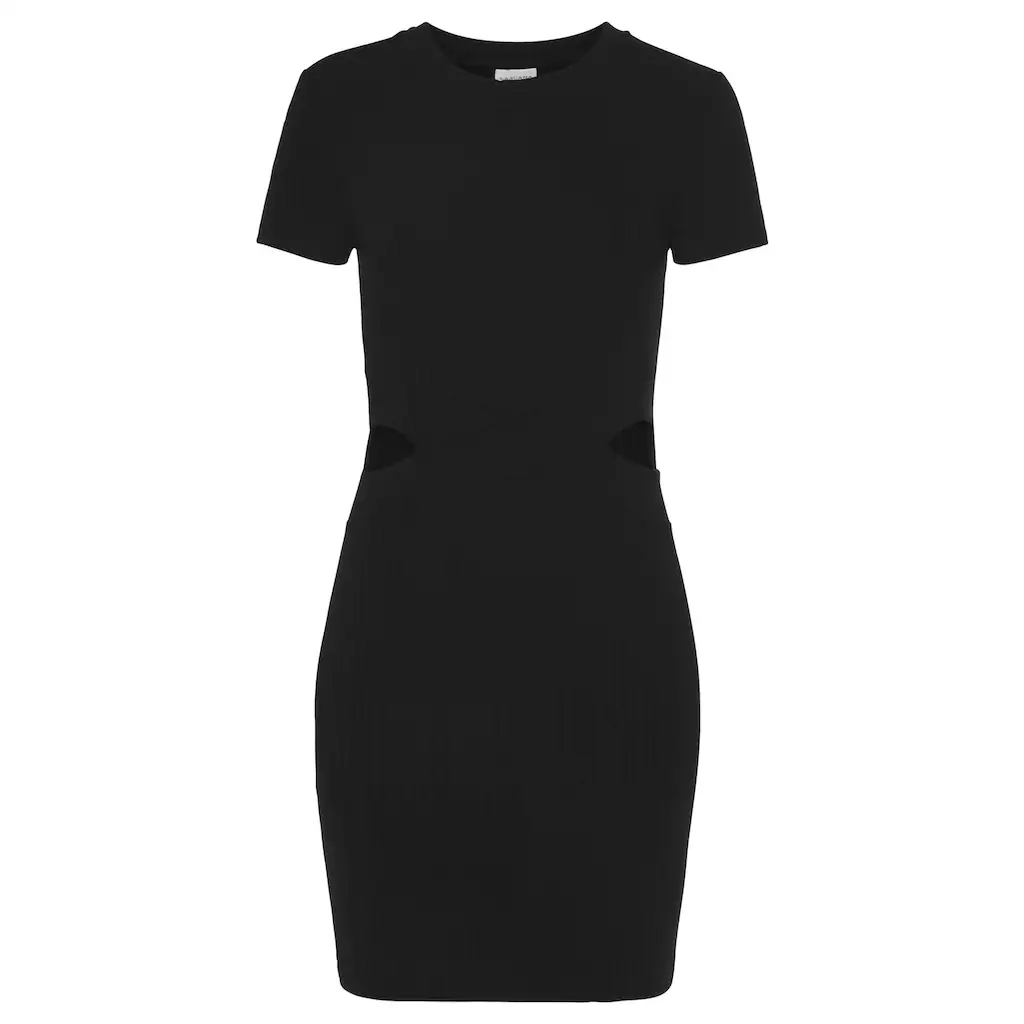 LASCANA Minikleid Aus Weicher Rippware Mit Cut-Outs Sommerkleid Elegant Basic