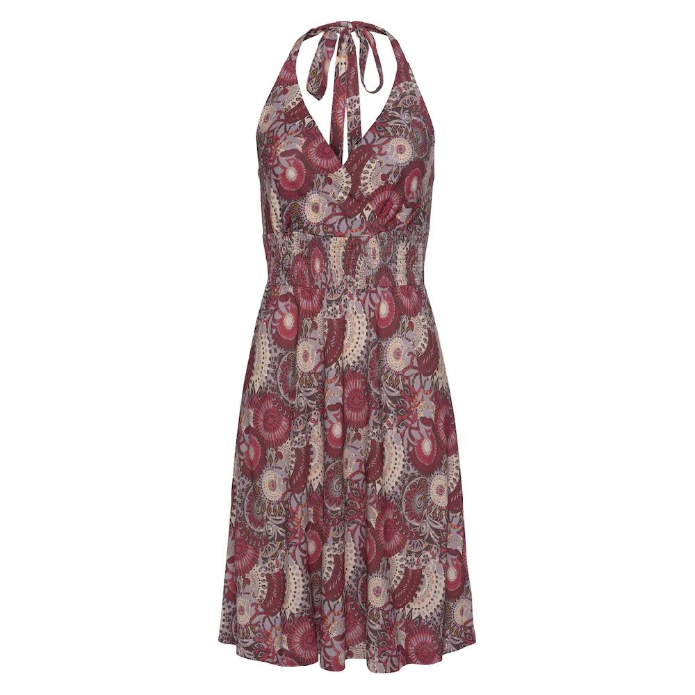 LASCANA Neckholderkleid Mit Alloverprint Und V-Ausschnitt Sommerkleid Strandkleid