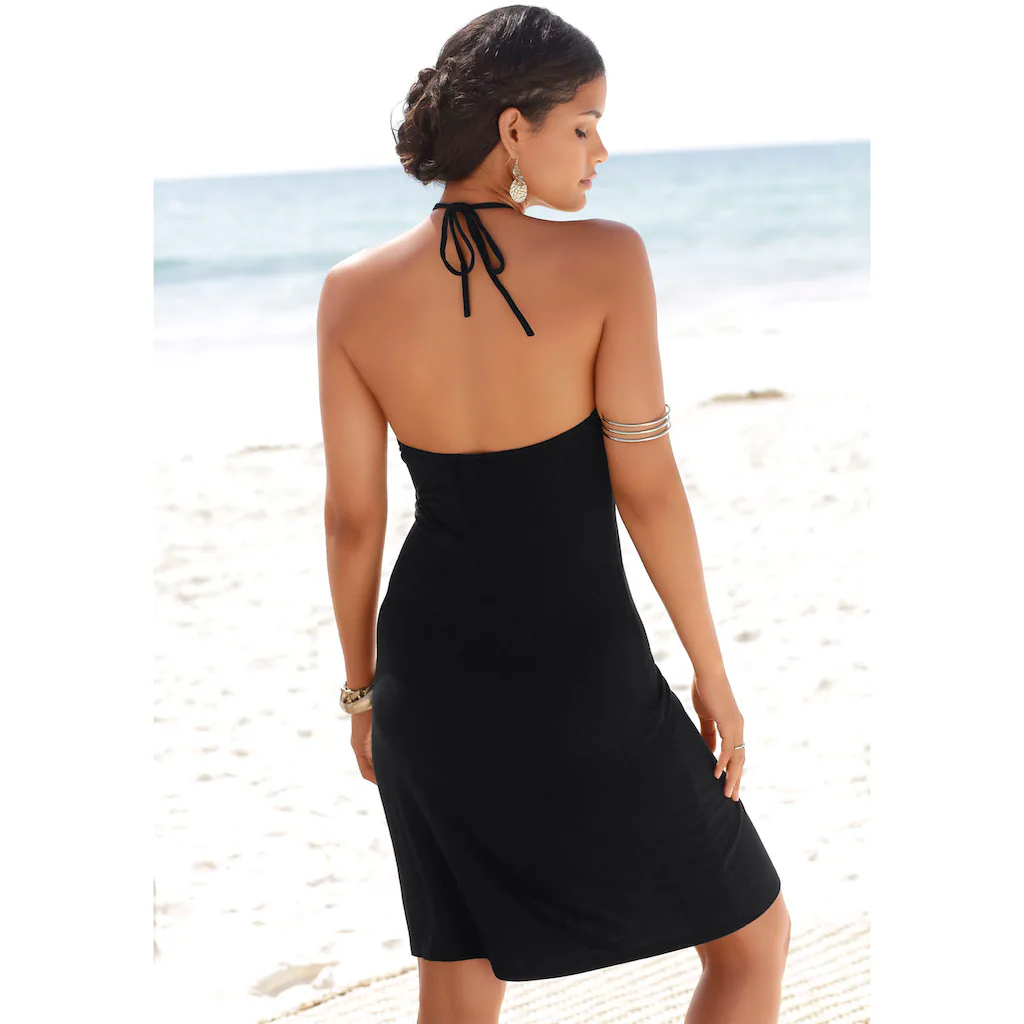 LASCANA Neckholderkleid Mit Spitzeneinsatz Kurzes Sommerkleid Strandkleid