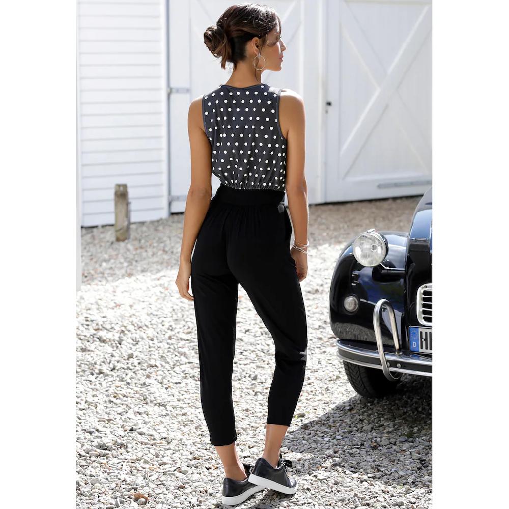 LASCANA Overall Mit Bedrucktem Oberteil Eleganter Jumpsuit Mit V-Ausschnitt