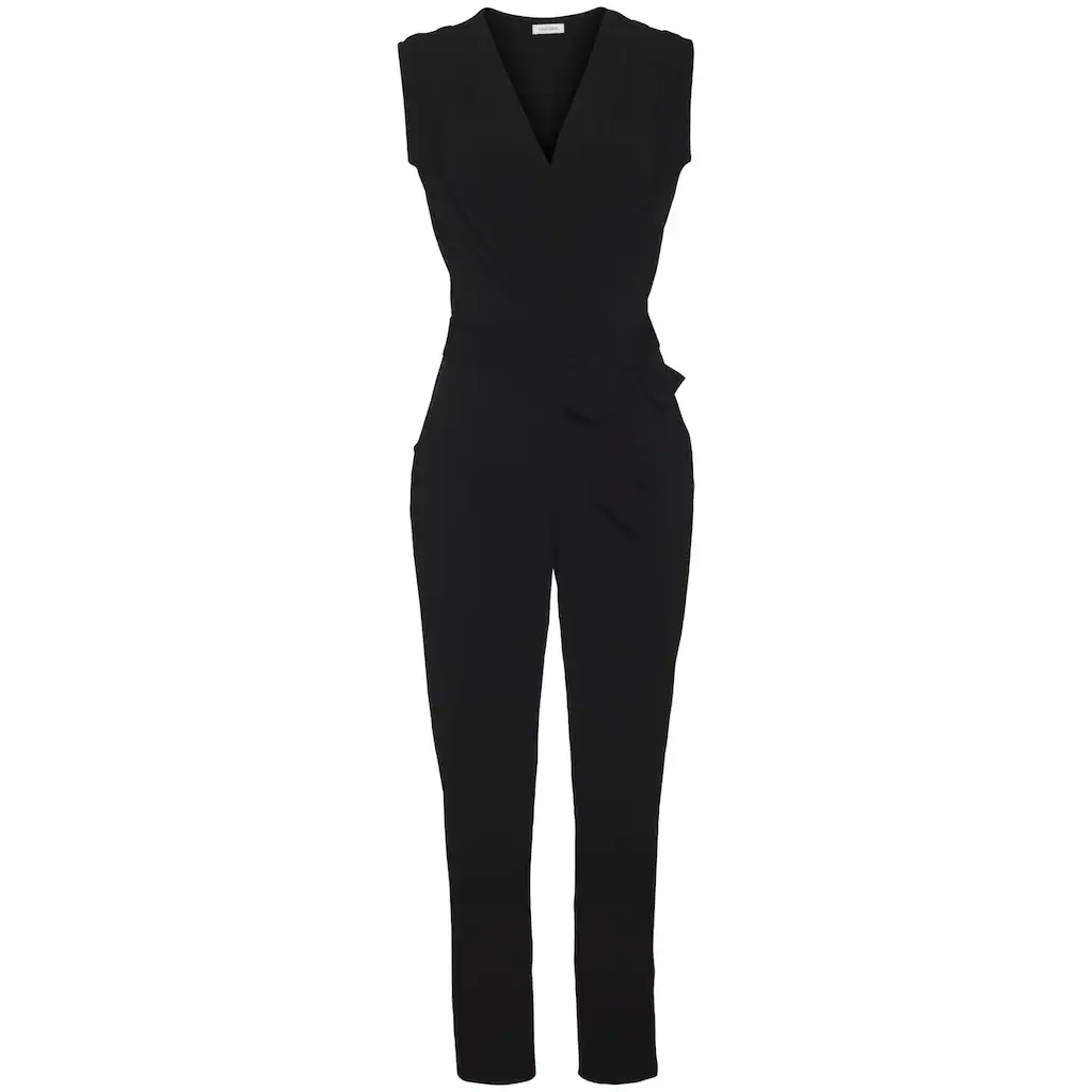 LASCANA Overall (mit Bindegürtel) Aus Knitterfreier Ware Eleganter Jumpsuit In Wickeloptik Bügelfrei