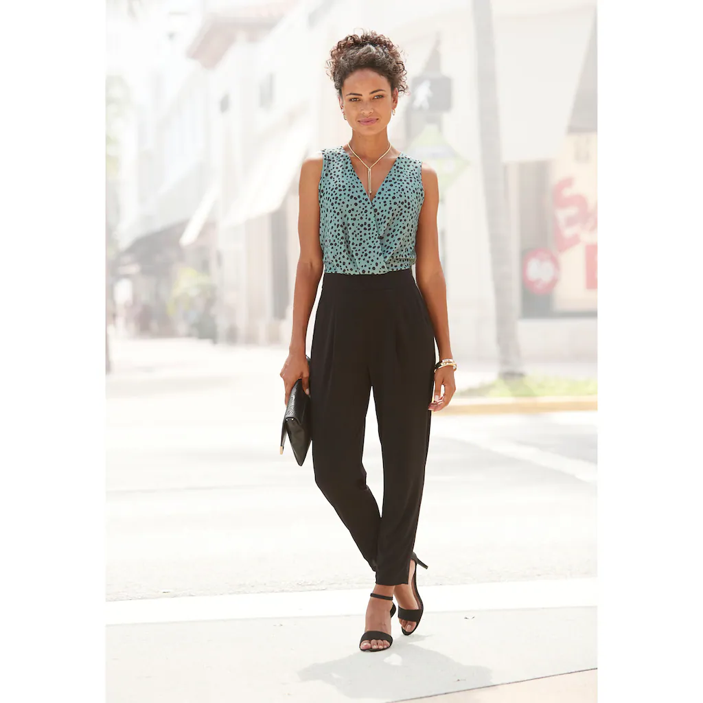 LASCANA Overall mit überlappendem Oberteil eleganter Jumpsuit Business-Look