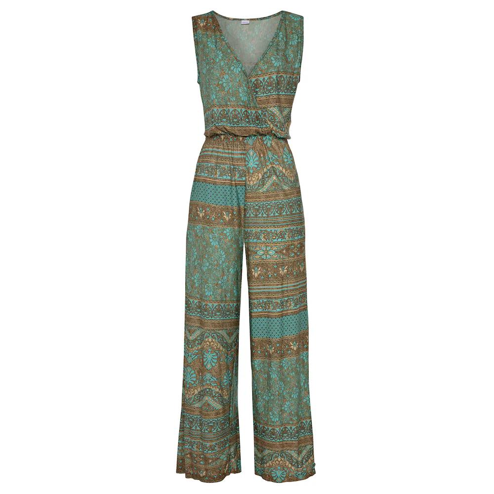 LASCANA Overall Mit überlappendem V-Ausschnitt Sommerlicher Jumpsuit Mit Alloverprint