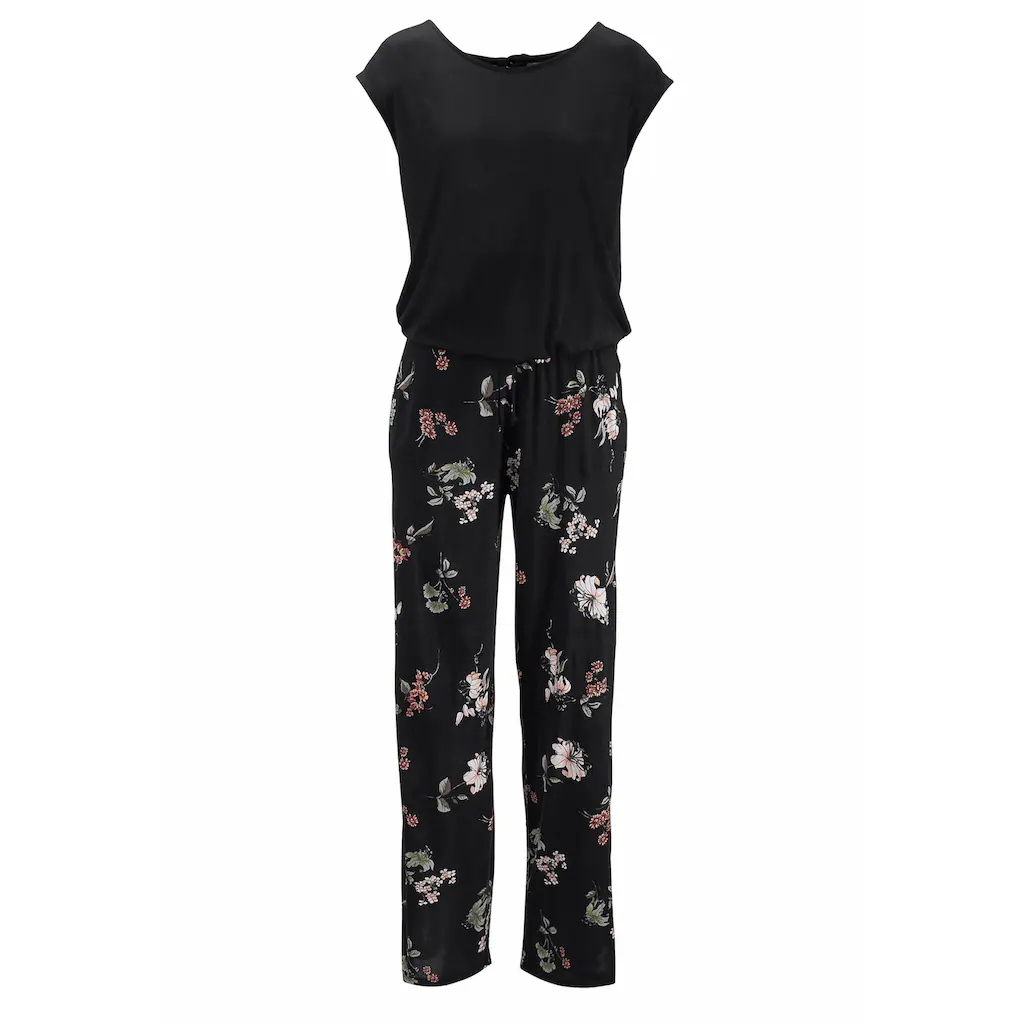 LASCANA Overall Mit Weitem Bein Und Taschen Lockerer Jumpsuit Sommerlich