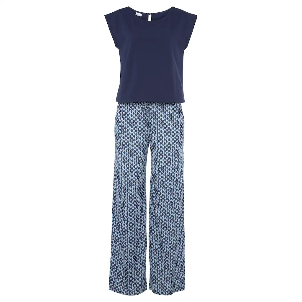LASCANA Overall Mit Weitem Bein Und Taschen Sommerlicher Jumpsuit 2-in-1-Look