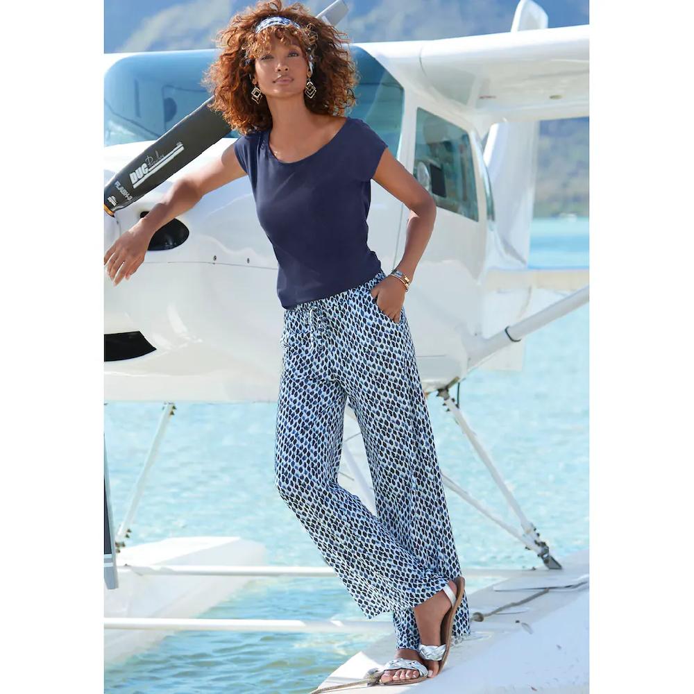 LASCANA Overall Mit Weitem Bein Und Taschen Sommerlicher Jumpsuit 2-in-1-Look