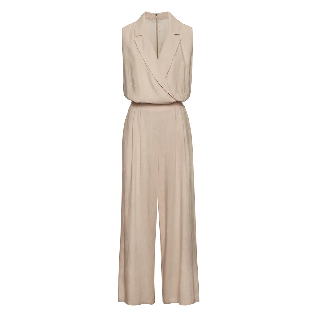 LASCANA Overall Mit Weitem Bein Webware Mit Leinen