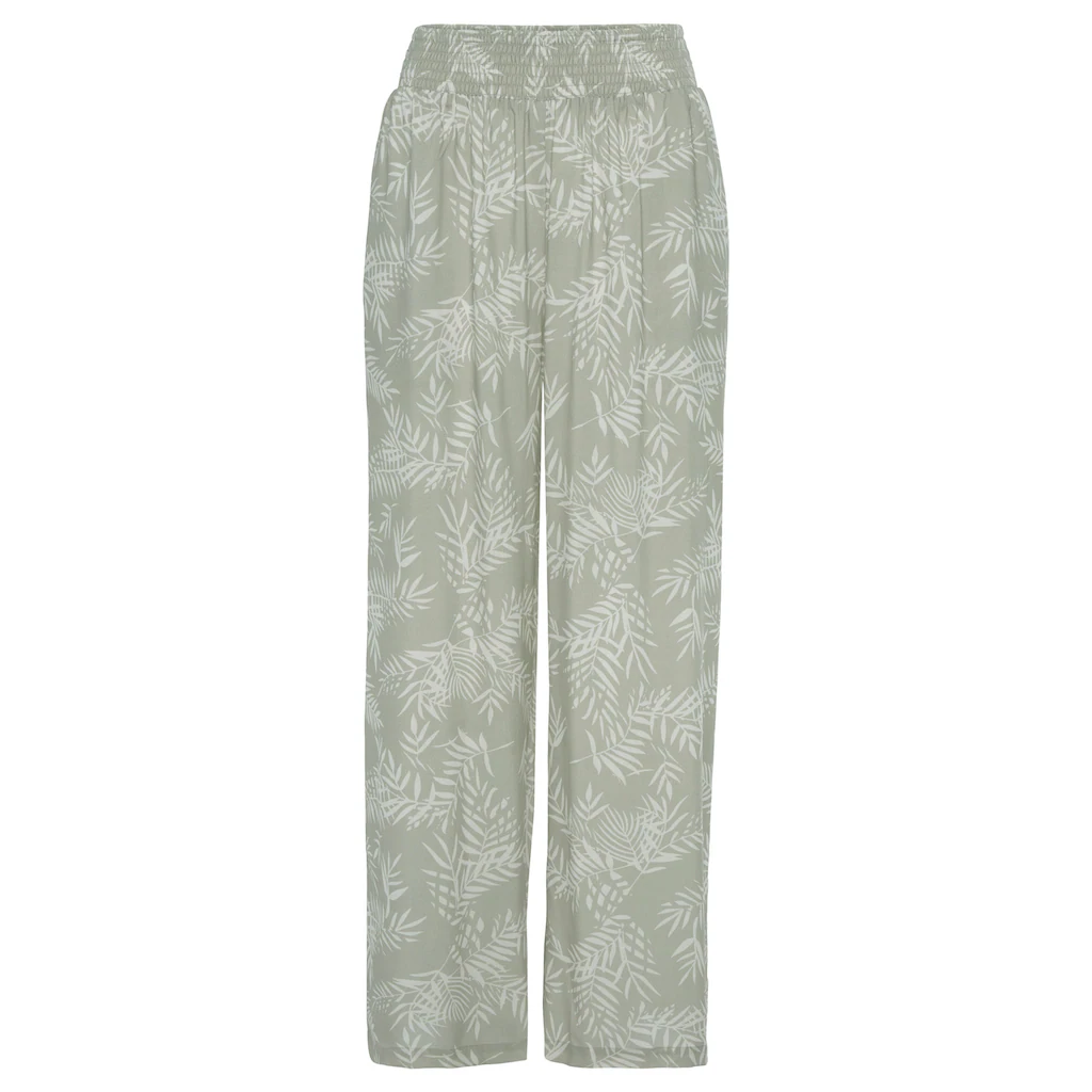 LASCANA Palazzohose Aus Gekreppter Viskose Mit Elastischem Smokbündchen Stoffhose