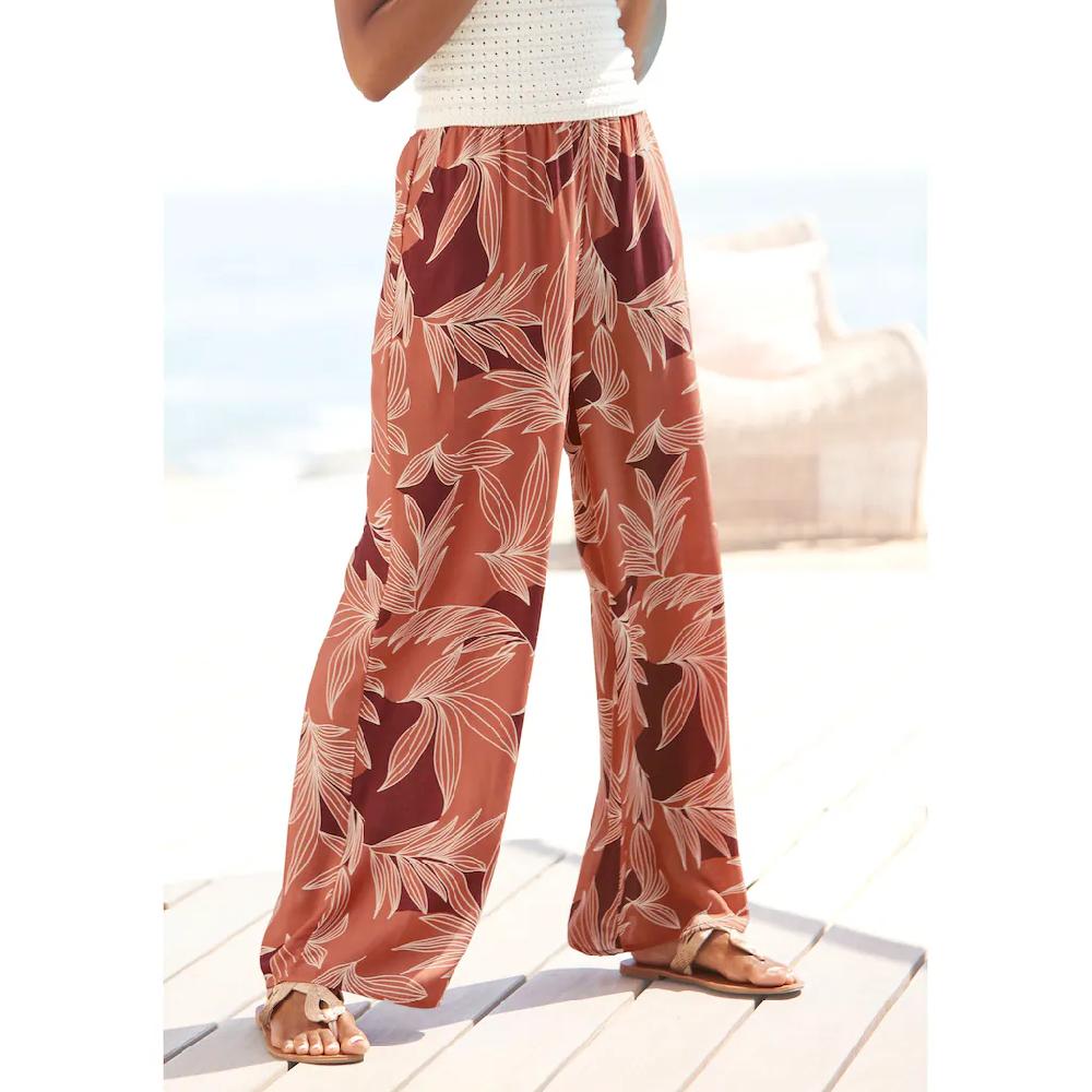 LASCANA Palazzohose mit Alloverprint und Taschen Wide-Leg Stoffhose