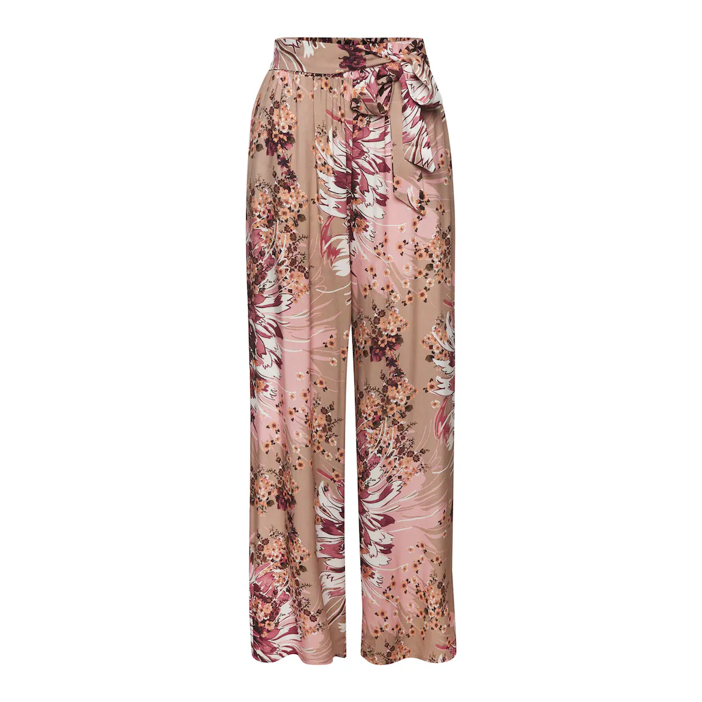 LASCANA Palazzohose Mit Bindegürtel Und Alloverdruck Stoffhose Mit Taschen