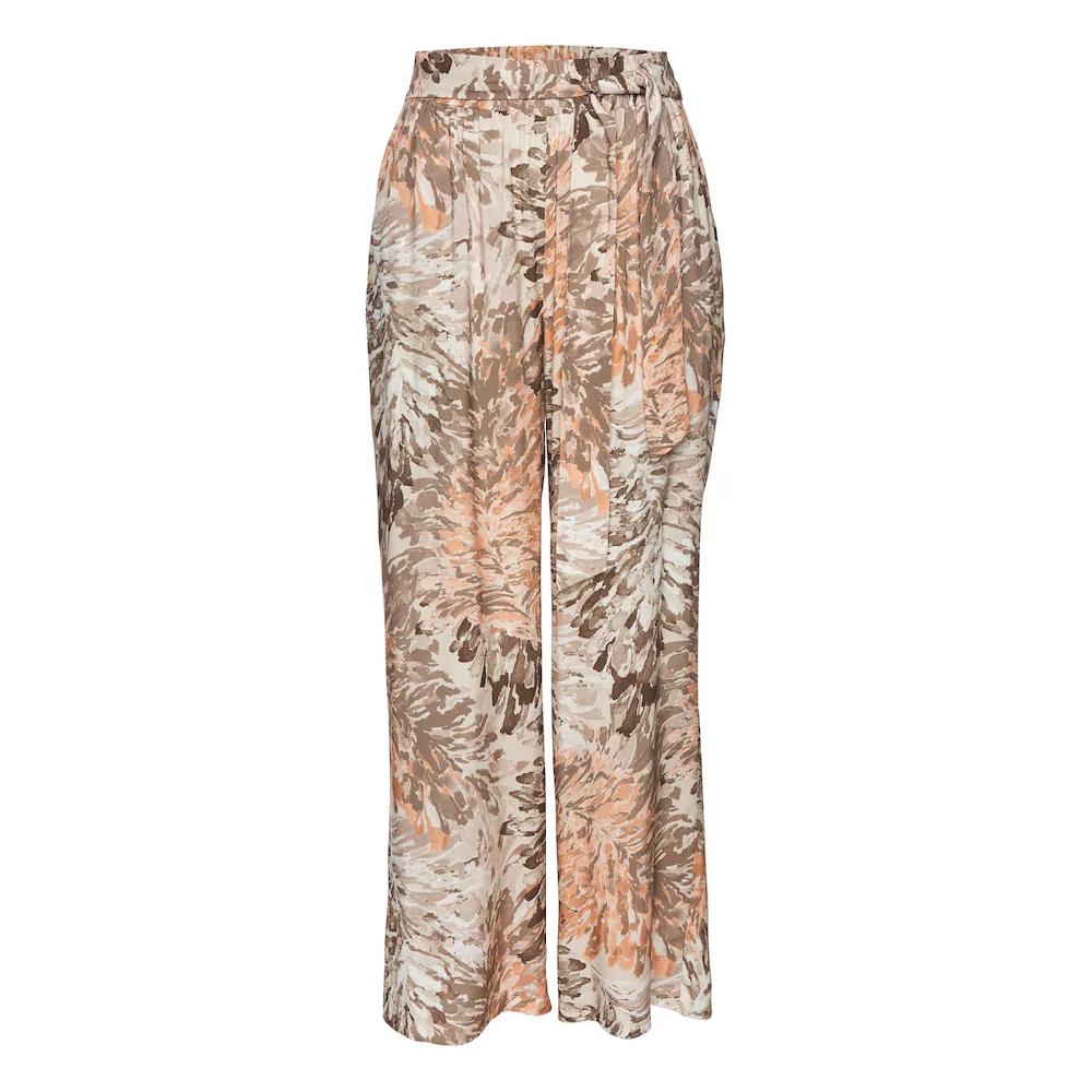LASCANA Palazzohose (mit Fixiertem Bindegürtel) Mit Blumendruck Sommerliche Stoffhose Mit Taschen Strandhose