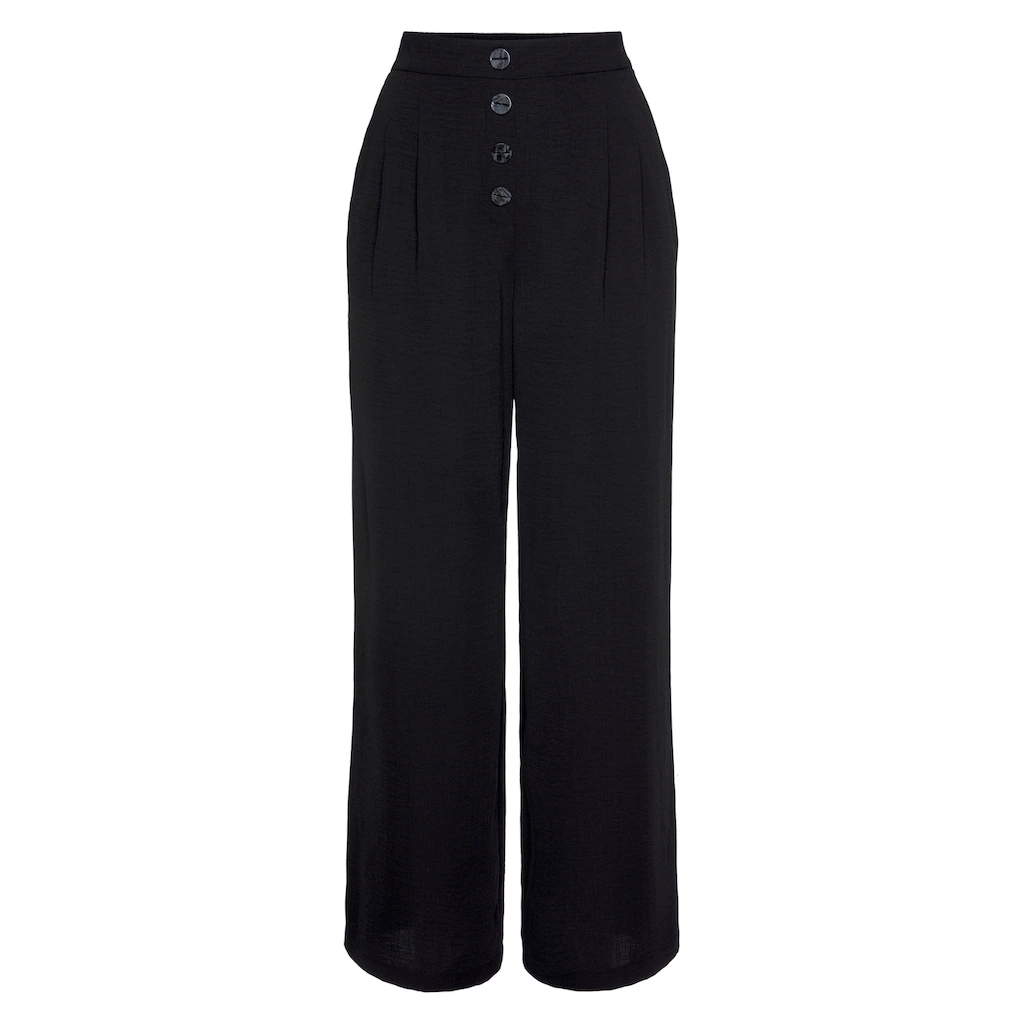 LASCANA Palazzohose Mit Zierknöpfen Und Bequemen Bund Elegante Stoffhose Mit Taschen