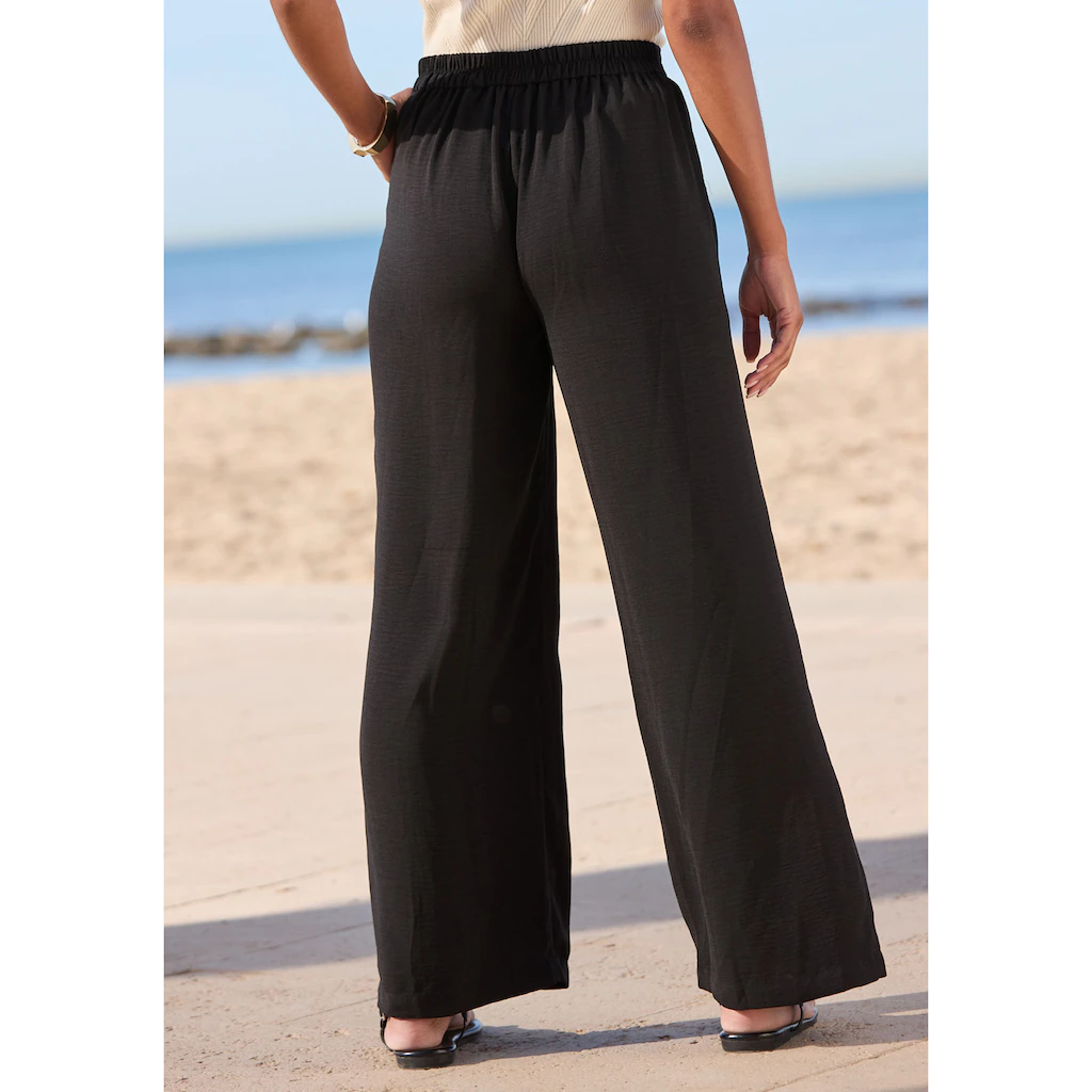LASCANA Palazzohose Mit Zierknöpfen Und Bequemen Bund Elegante Stoffhose Mit Taschen