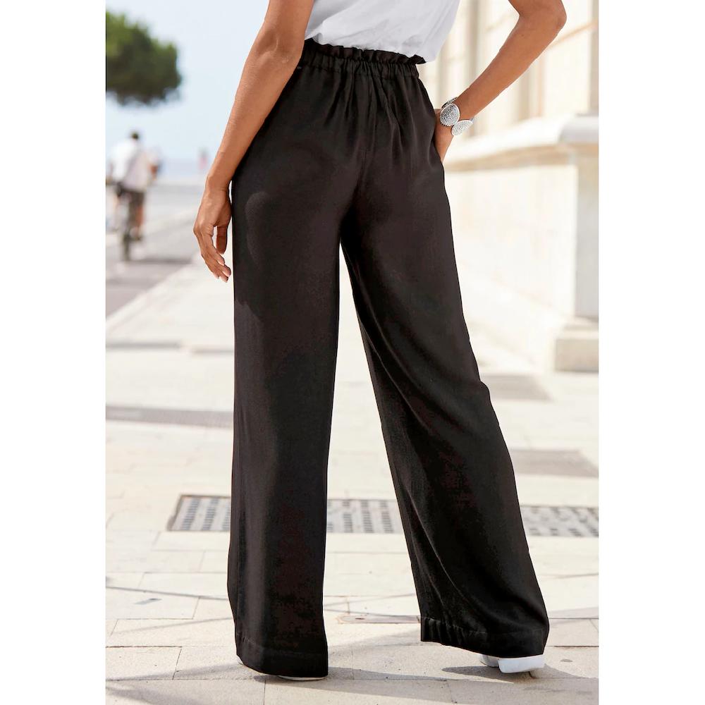 LASCANA Paperbag-Hose Mit Weitem Bein Und Taschen Wide-Leg Stoffhose Casual Elegant
