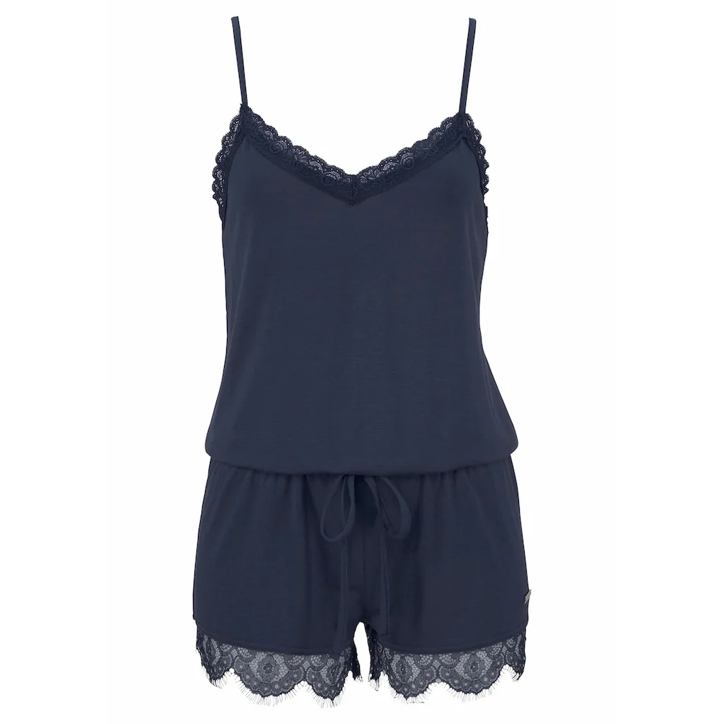LASCANA Playsuit mit Spitzensaum