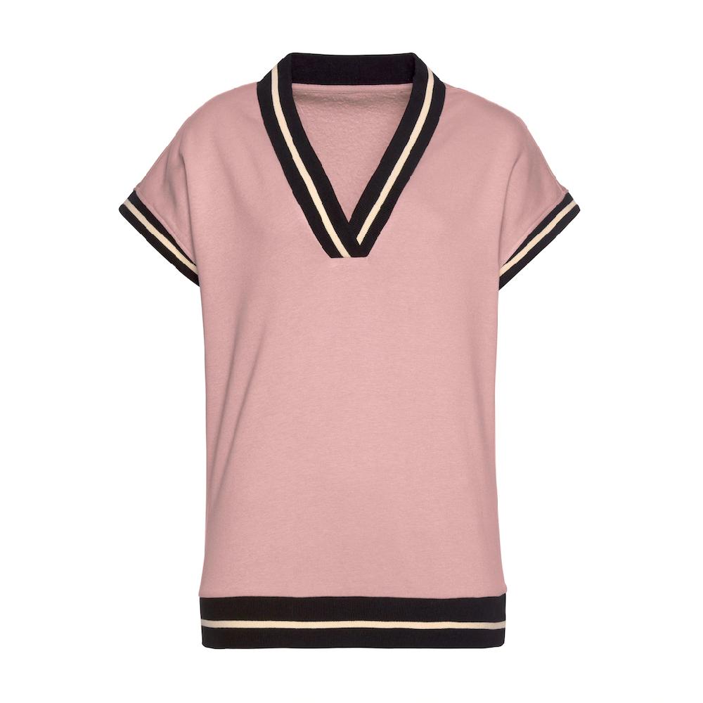 LASCANA Pullunder Kurzarmshirt Mit V-Ausschnitt