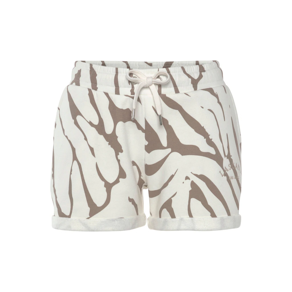 LASCANA Relaxshorts Mit Seitlichen Taschen Und Logostickerei Loungewear