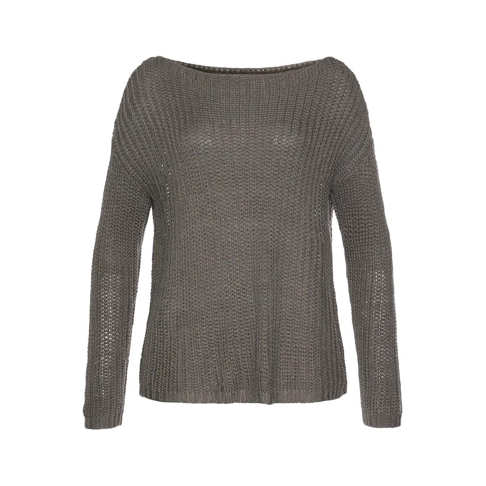 LASCANA Rundhalspullover Aus Weichem Grobstrick Lockerer Strickpullover Damenpullover