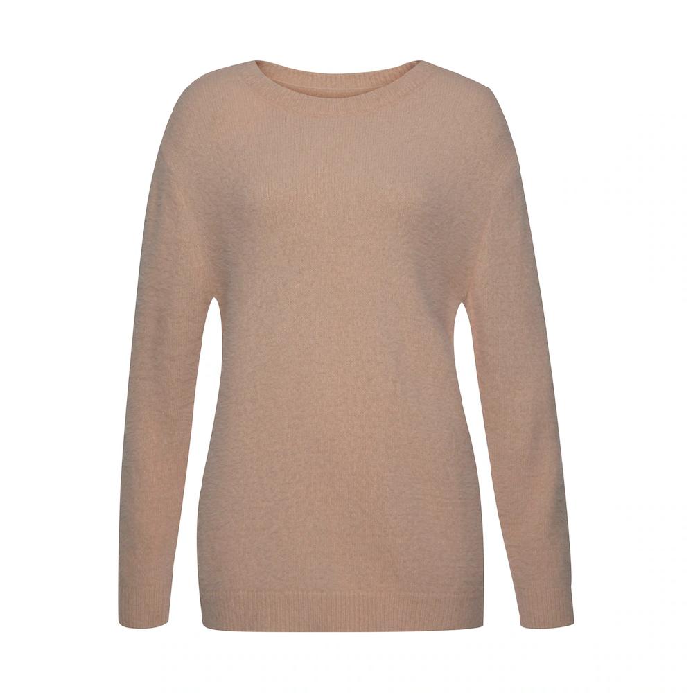 LASCANA Rundhalspullover Mit Flausch-Effekt Lockerer Damenpullover Basic