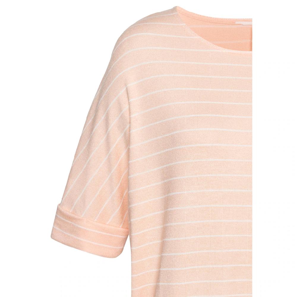 LASCANA Rundhalsshirt »mit Breitem Ärmelumschlag« Aus Weichem Viskose-Feinstrick