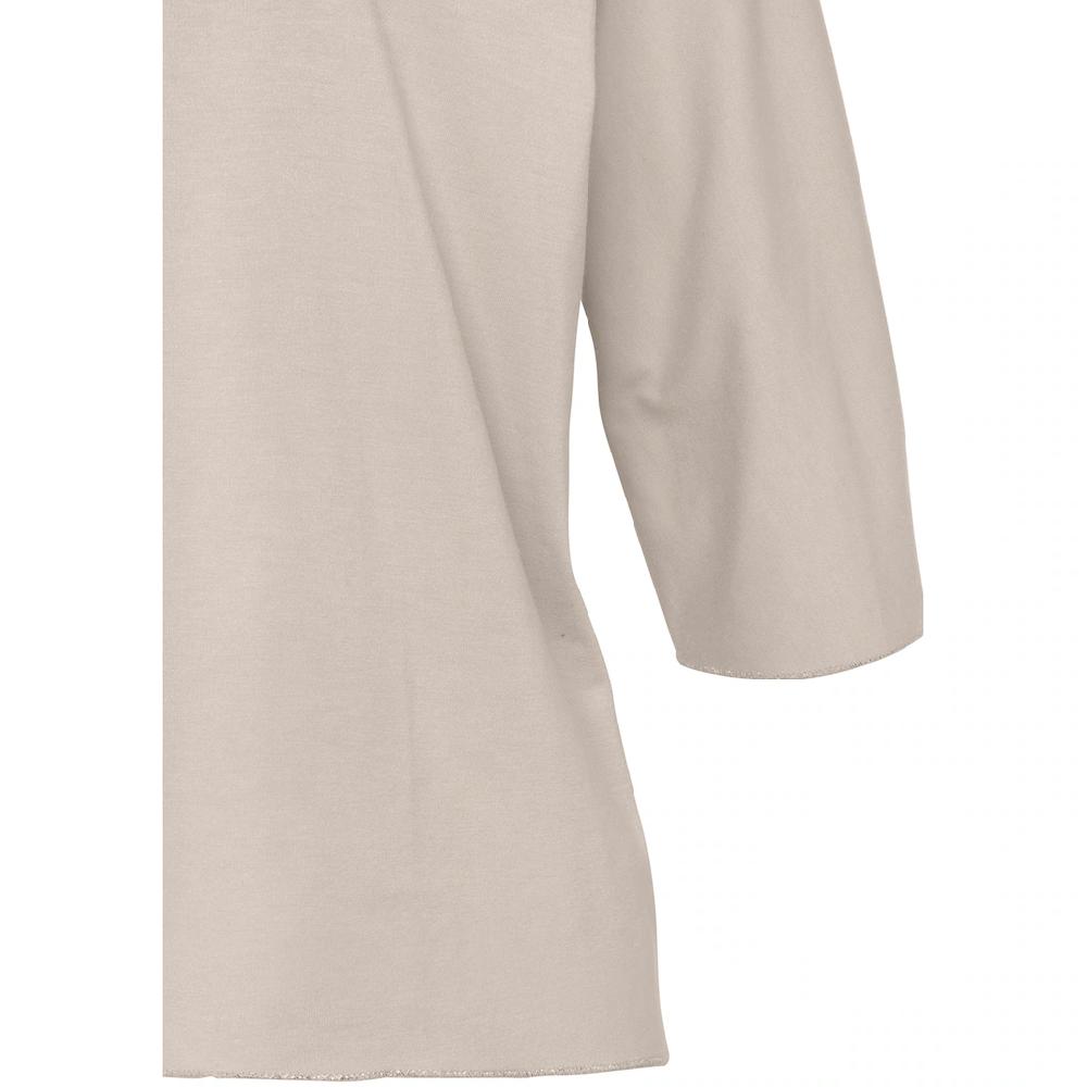 LASCANA Rundhalsshirt »mit Eleganten Glitzerabschlüssen« Aus Pflegeleichter Qualität