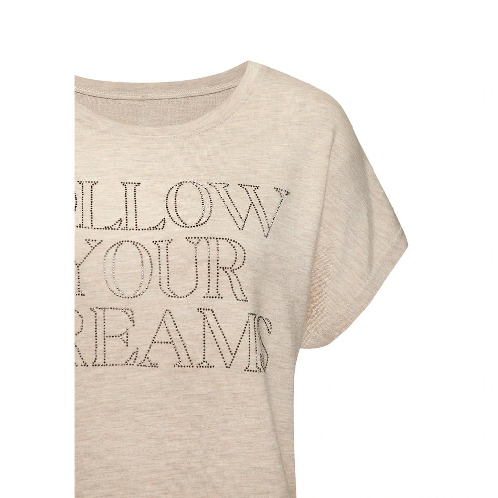LASCANA Rundhalsshirt »mit Schriftzug Aus Strasssteinen« Aus Hochwertiger French Terry-Qualität Aus Viskose Online Kaufen