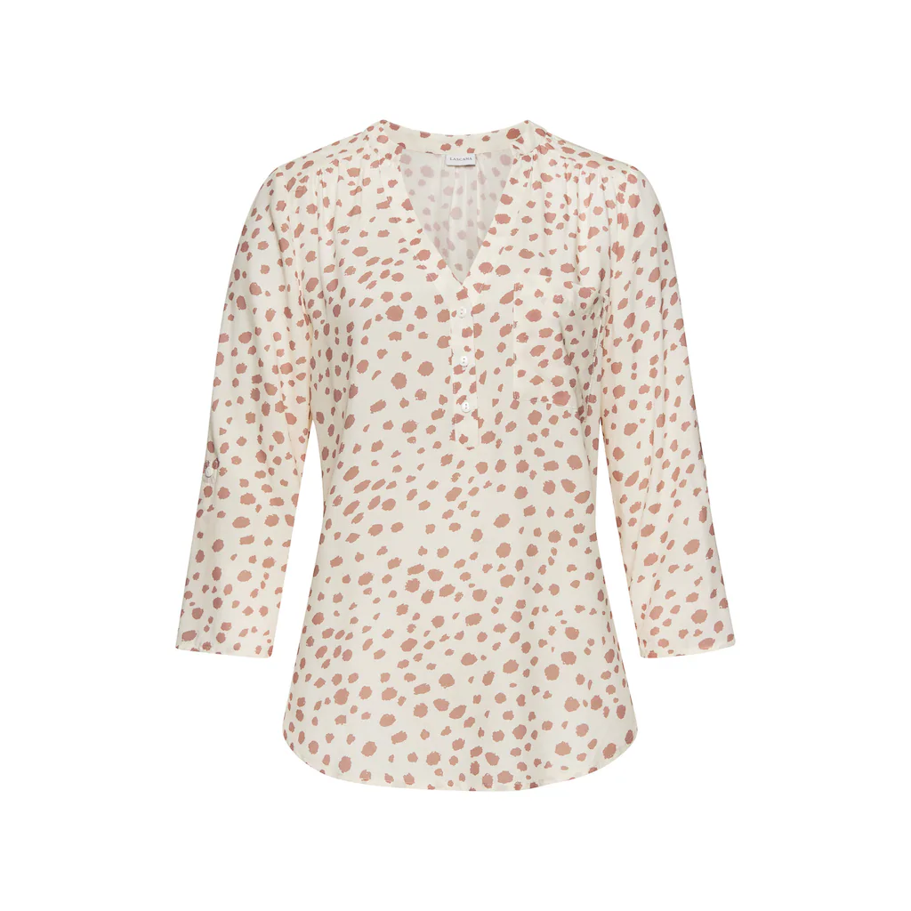 LASCANA Schlupfbluse Mit 3/4-Ärmeln Und Knopfleiste Damenbluse