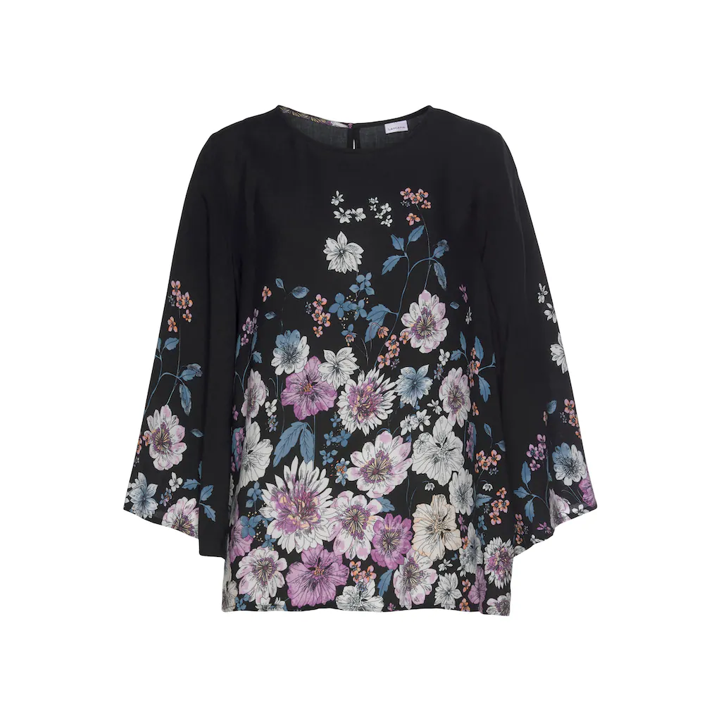LASCANA Schlupfbluse Mit Blumenprint Und Trompetenärmeln Blusenshirt Casual