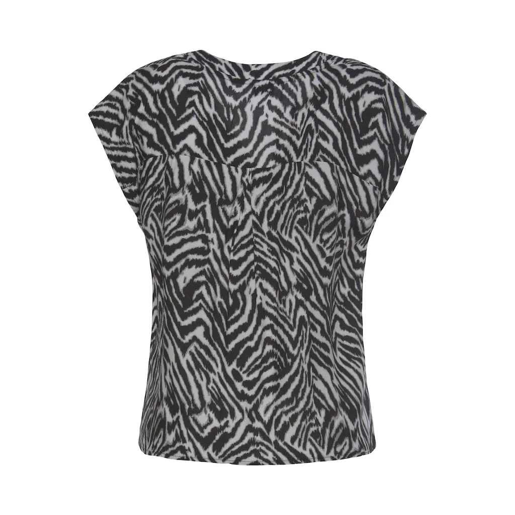LASCANA Schlupfbluse Mit Zebraprint Und Modischen Knöpfen Kurzarmbluse Sommerlich
