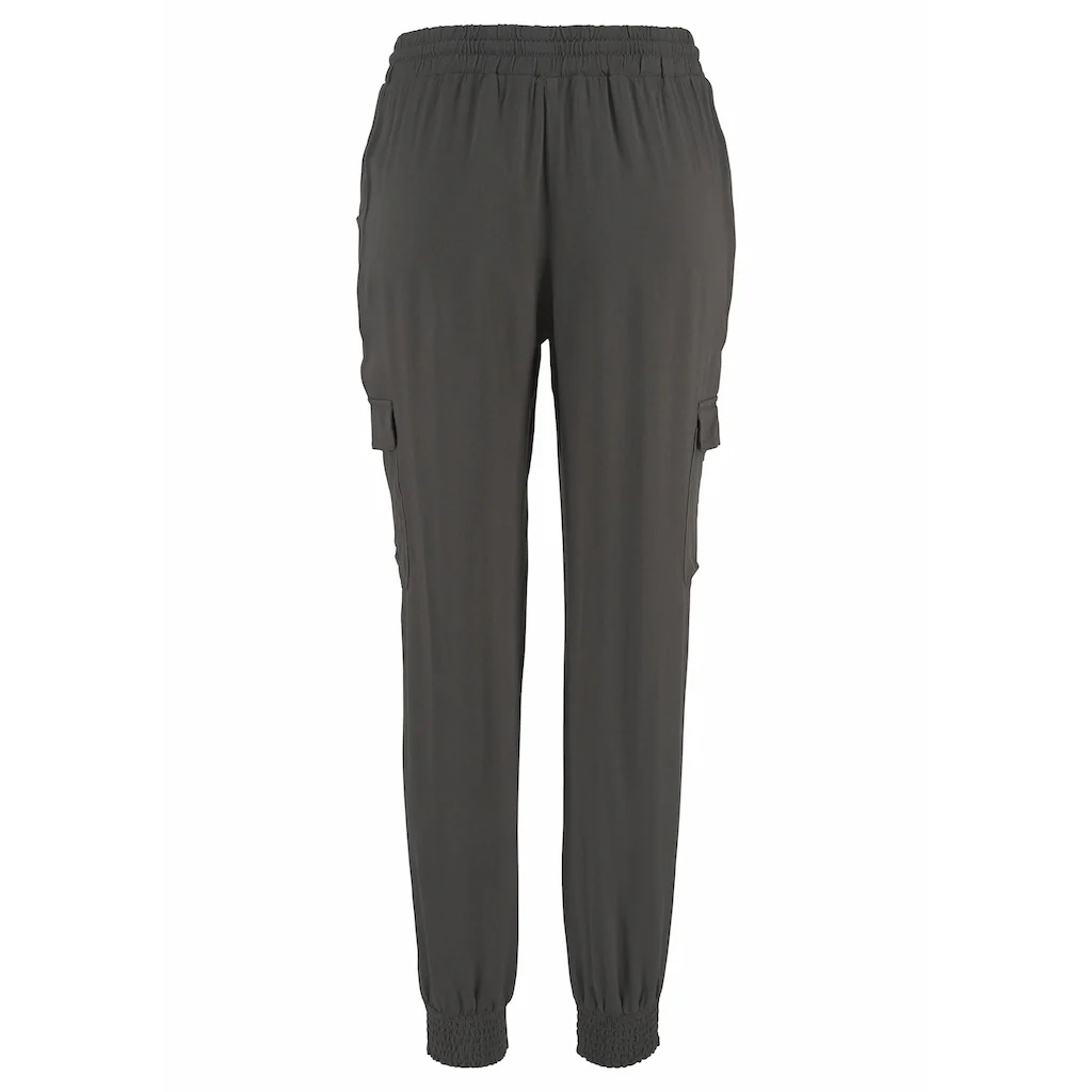 LASCANA Schlupfhose Aus Gewebter Viskose Mit Taschen Stoffhose Cargohose