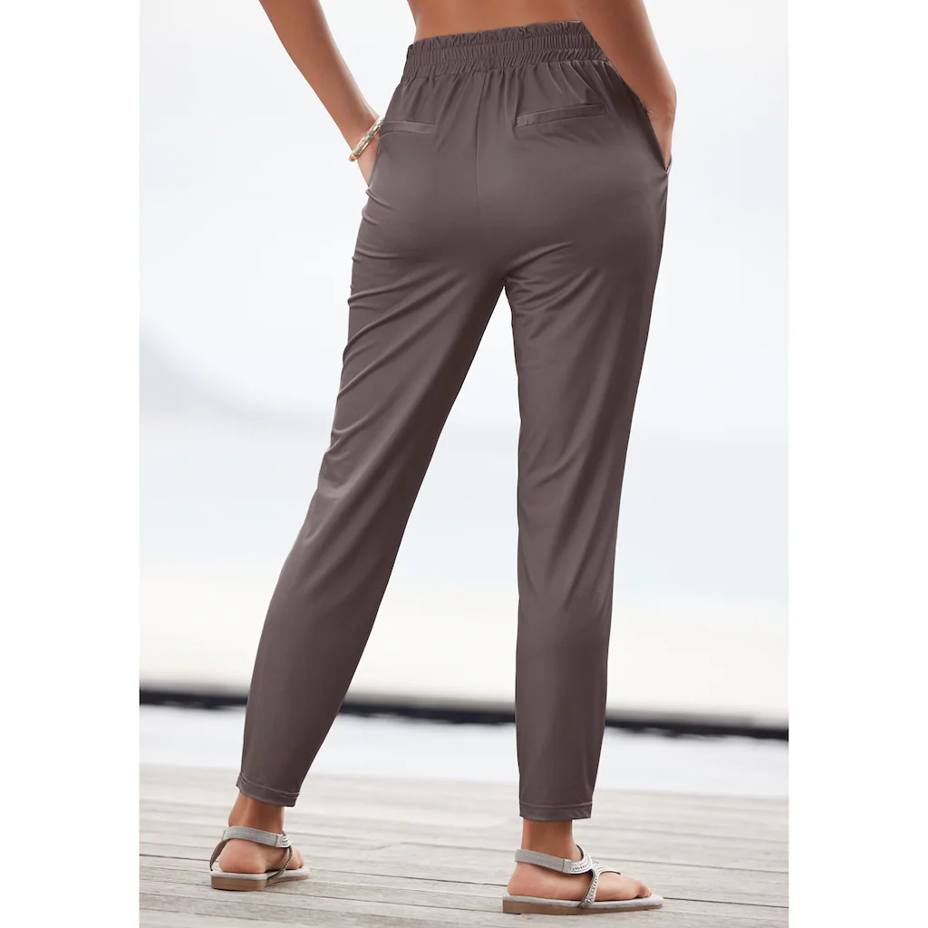 LASCANA Schlupfhose Aus Glatter Jerseyqualität Leichte Sommerhose Mit Taschen Bügelfrei