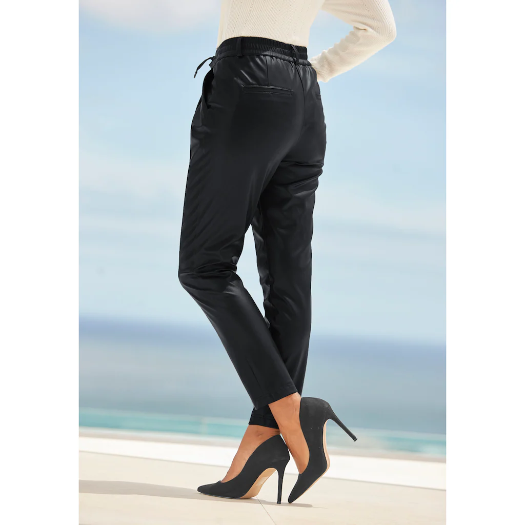 LASCANA Schlupfhose Aus Lederimitat Bequeme Stoffhose Elegant-chic